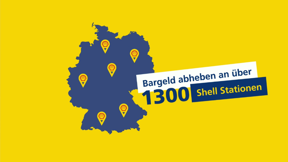 Bargeld abheben an über 1.300 Shell Stationen